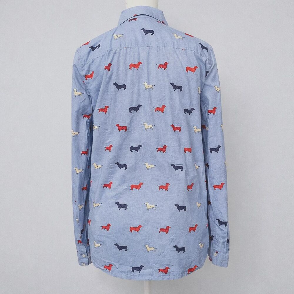 Talbots Women’s Cute Small Button Down Shirt Dachshund Wiener Dog Print Preppy - Picture 3 of 7